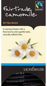 Lichfields Fairtrade Camomile 20 Tea Bags 30G x Case of 6