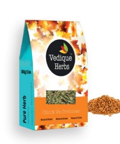 VEDIQUE HERBS Bio Bockshornkleesamen (Methi), roh, roh, getrocknet, ganze Samen, 250 g