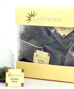 Glattfelder St. Moritz, Schweiz - Organic Minzgrüner Tee (Chinesischer Bio-Grüntee mit marokkanischer Minze) - 2 x 15 Teebeutel (30 Pyramide Teebeutel)