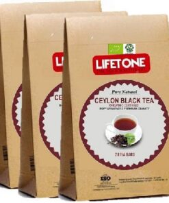 Lifetone, Bio-zertifiziertes englisches Frühstück, schwarzer Tee, 60 Teebeutel, feinster Ceylon-Schwarztee