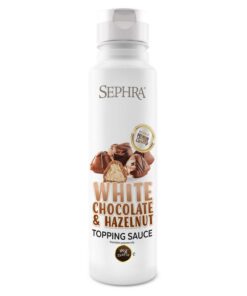 Sephra White Chocolate Hazelnut Dessert Topopping Sauce 1kg - Praktische Quetschflasche - Sirup für Eis, Waffeln, Pfannkuchen, Crepes, Milchshakes, Smoothies, Sorbets, Frappes, Kuchen oder Dipping