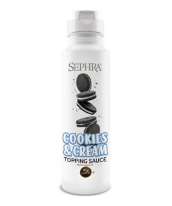 Sephra Cookies & Cream Dessert Topping Sauce 1kg - Praktische Quetschflasche - Sirup für Eis, Waffeln, Pfannkuchen, Crêpes, Milchshakes, Smoothies, Sorbets, Frappes, Kuchen oder Dipping