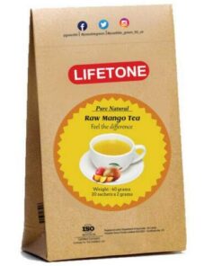 lifetone the tea for better life,Mango-Tee | Mischung aus roher Mango | 100% Pure Green Ceylon Süßer Mango Früchtetee | Köstliche 20 Teebeutel