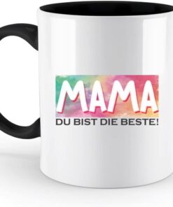 Mama Du bist die beste Muttertag - Zweifarbige Tasse