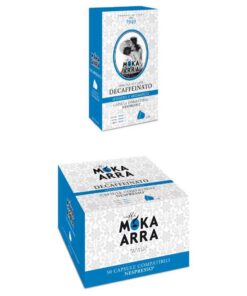 Entkoffeinierter Moka Arra Kaffee (50 Kaffees in Kapseln kompatibel mit Nespresso)