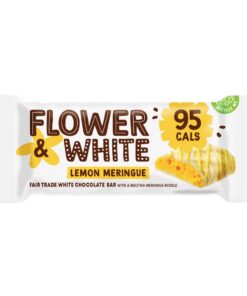 Flower & White - Lemon Meringue Bar - 12er Box - unter 100 Kalorien - On-the-go Ready, glutenfrei, vegetarisch