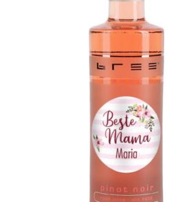 Herz & Heim® Beliebter Bree Wein in Kleinflasche (1 x 0.25 l) - ein effektvolles Muttertagsgeschenk mit Namen im Etikett Rosé