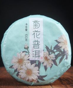 100 g China Yunnan gereifter Puer-Tee-Kuchen mit Chrysanthemengeschmack, gekochter Pu-Erh-Tee