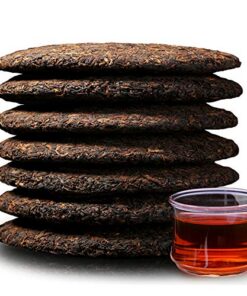 357g Yunnan Pu'er Reifer Tee Menghai Frühling Gekochter Schwarzer Sieben-Kuchen-Tee