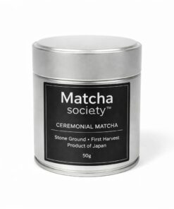 Matcha Society Ceremonial Matcha 50g – Premium Bio Matcha Pulver aus Japan – Erste Ernte, Stein gemahlen – Traditioneller Matcha Tee für Latte, Tee & Smoothies – Hochwertiger grüner Tee