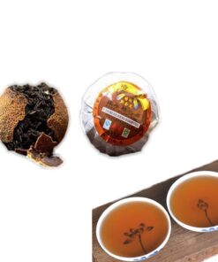 250g Sheng Mandarinen PuErh Tea Rohtee Teekuchen Natürlicher Grüner Tee Handgemachter Grüner Pu’er Aus China Lose Pu-Erh Kugeln Gekochter Tee Intensiver Reiner Mandarinengeschmack