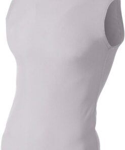 N2306 A4 MUSCLE COMPRESSION TEE SILVER 2XL