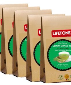 lifetone the tea for better life,Reiner Zitronengras-Tee| 100 Teebeutel | Packung mit 5 | Ganzer tropischer Kräutertee | Detox-Tee