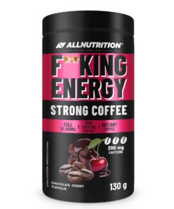 ALLNUTRITION Fitking Energy Strong Coffee - Instant Kaffee mit Hohem Koffeingehalt - Kaffe Jeden Tag Energie - Workout Booster Lebensmittel - Hocharomatisch - Kaffee Gemahlen - 130g Cherry Chocolate