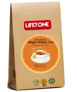 lifetone the tea for better life Ingwer Honig Tee | 100% natürliche Inhaltsstoffe | Originalmischung | 20 Teebeutel | Detox-Tee