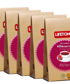 lifetone the tea for better life, TURE Hibiskus Tee | Aus Tropen gewonnen | Anti Stress Tee | Koffeinfreier Luftreiniger | 100 Teebeutel