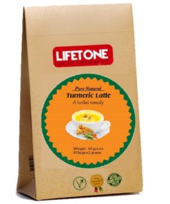 lifetone the tea for better life Kurkuma Latte, Kurkuma Mischung mit Kokosnuss, Honig, 40 Beutel, 2 Sets