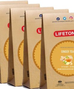 lifetone the tea for better life, Ingwertee | Köstliches authentisches Aroma | 100 Teebeutel - 200 Gramm | Packung mit 5 Stück