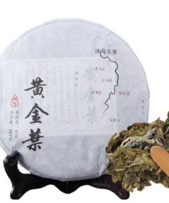 Roher Tee Kuchen Wuzhai Alter Baum Blatt Pu'er Tee Huangjinye 357g