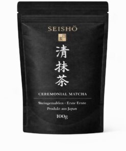 SEISHŌ Ceremonial Matcha 100g – Premium Bio Matcha Pulver aus Japan – Erste Ernte – Stein gemahlen – Traditioneller Japanischer Grüntee für Matcha Tee, Latte & Zeremonie