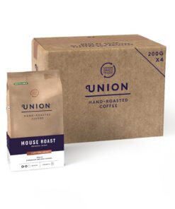 Union Handgerösteter Kaffee, mittelgeröstet, gemahlene Kaffeebohnen, gemahlener Kaffee, 4 x 200 g