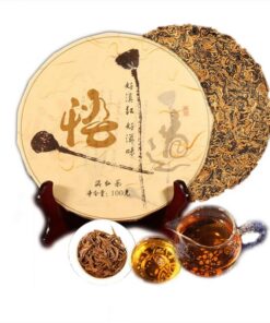 HELLOYOUNG 100g Yunnan Mini Cake Gold Buds Schwarzer Tee Handgebratener Roter Tee Yunnan Red Flying Pancake Vollmundig Milder Geschmack Ausgereiftes Teegetränk
