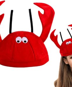 Crayfish Cosplay Hat, 3D Realistic Costume Headwear, Funny Lobster Style | Hat with Antennae Design, Fancy Animal Accessory for Women Girlfriend Mother Family Carnival Photography Gathering