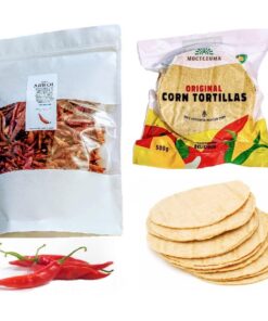 Echte mexikanische Tortillas mit Nixtamal 500g & Chilli Del Arbol, ganze Stücke, sonnengetrocknet, 200g