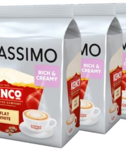 Tassimo Kenco Kaffeepads, flach, Weiß, 3 Stück, insgesamt 24 Portionen