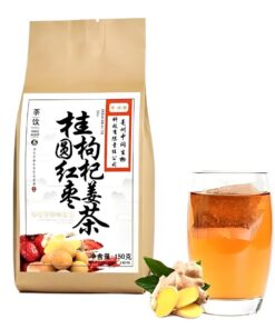HELLOYOUNG 150g Sieben Kostbare Rote Datteln Longan Gouqi Ingwer Kräutertee Chinesischer Wärmender Dufttee Nährender Blüten Und Früchtetee Reichhaltiger Fruchtduft Aromatisierter Instant Teebeutel