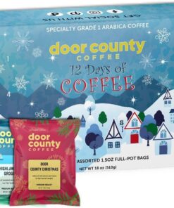 12 Days of Coffee - 2022 Weihnachten Kaffee Adventskalender - 12 Volltopf Beutel mit aromatisiertem gemahlenem Kaffee