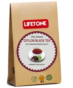 lifetone the tea for better life, Schwarzer Tee | Ceylon BOPF Premium Loseblatt | Englischer Frühstückstee | 50 Cup 50 Gramm