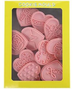 30 Stück herzförmige Kekse, Kekse, Fondant, Prägewerkzeug, Backwerkzeug für Kuchen zum Skaten, Urlaub, Feiern, Backgeschirr