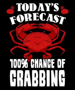 Today's Forecast 100% Chance Of Crabbing: Seafood Notebook to Write in, 6x9, Lined, 120 Pages Journal