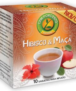 Cem Porcento - Hibiscus and Apple Infusion/Hibiskus- und Apfelaufguss - 10 Teebeutel x 8 = 80 Teebeutel
