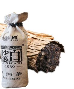 Schwarz im Bambuskorb 362,5 g Dunkler Tee Baishaxi Shi Liang Cha Hua Juan Hei Cha
