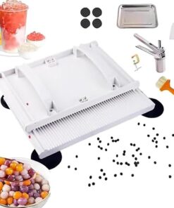 Einstellbares manuelles Boba-Maker-Set – 3–12 mm Tapioka-Perlenpresse mit Rollbrett for hausgemachten Bubble Tea, Taro, Maniok und Süßkartoffelbällchen(12mm)