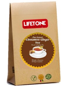 lifetone the tea for better life Ingwer-Zimt-Tee | 100% Naturgewürztee | Entgiftungstee | 20 Teebeutel 40 Gramm | Mit Ceylon-Zimt mischen