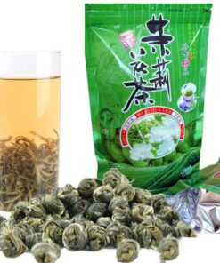 HELLOYOUNG 100g Natürlicher Jasminblüten-Grüntee Chinesischer Grüntee Dufttee Heißer Aufguss Lose Blätter Teeperlen Kräutertee Jasmin Aromatisierter Rohtee