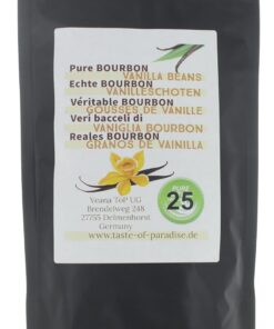 Bourbon Vanilleschoten (25 Stk. - 12-13cm) 100% natural aus Madagascar, frisch & saftig, hoher Vanillegehalt, Top Gourmet Vanille