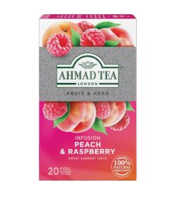Ahmad Tea Pfirsich- und Himbeer-Aufguss | Infusionstee – 20 Teebeutel