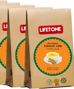 Lifetone the tea for better life Latte Curcuma Mischung mit Honigpur und Kokosnuss, 100 Beutel 200g