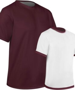 Champro Revtee wendbares Tee, für Jugendliche, klein, Kastanienbraun/Weiß