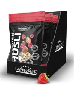 Layenberger 3K High Protein Müsli Rote Beeren Mix, Protein Cereal (3x360 g) | 50 % Eiweiß, 20 % Kohlenhydrate, insgesamt 1080 g