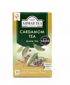 Ahmad Tea - Cardamom Tea - Kenianischer Schwarztee mit Kardamon - Einzeln Verpackte, Aromaversiegelte Teebeutel mit 2g Tee pro Portion - 20 Teebeutel mit Band
