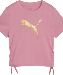 Puma Mädchen ESS Metallic Knotted Tee G T-Shirts