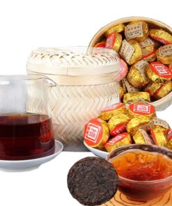 Chinesischer Pu'er Tee Nettogewicht 500g （1.1LB） Reifer Puer Tee Schwarzer Tee Chennian Mini goldener Kuchen Gekochter Tee Alte Bäume Pu erh Tee Gesundheitswesen Pu er Tee