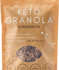 Keto Hana Cinnamon Keto Granola Keto Diät Vegan Getreidefrei Milchfrei pflanzlich ohne raffinierten Zucker glutenfrei 1,2 g Net Carbs Frühstück Müsli – 300 g