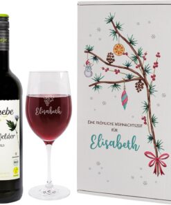 Herz & Heim® Biorebe Bio-Wein (0,75l) halbtrocken Geschenkset zu Weihnachten Rot