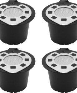 Nachfüllbare Kaffeepads, Kaffee-Brühzubehör, spülmaschinenfest, Espressopads mit Edelstahldeckel, nachfüllbar, 4 Stück